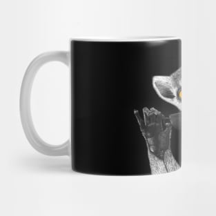 Lemur with coffee Mug